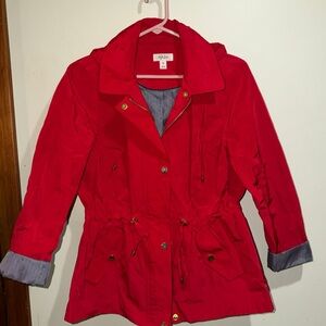 Style & Co. Red Utility Anorak Jacket with Drawstring Waist